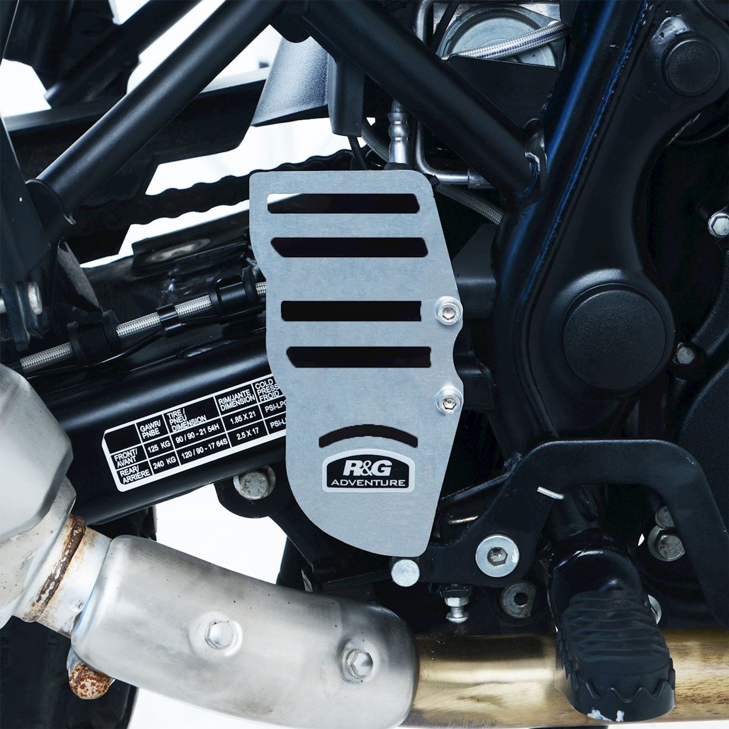 R&G Racing Rear Brake Reservoir Protector (Silver) for Royal Enfield Himalayan '17-'21 R&G Racing Rear Brake Reservoir Protector (Silver) for Royal Enfield Himalayan '17-'21